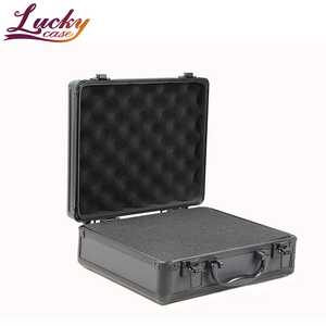 Hard Shell Aluminum Carrying Case Portable shockproof Box with Customizable Pick&Pluck Foam Black Storage Tool Case