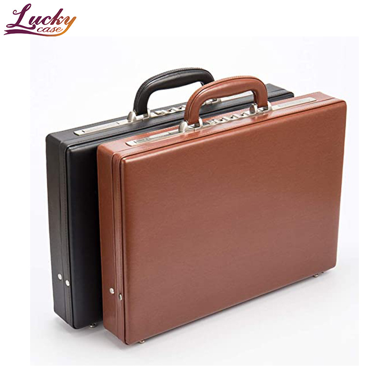 Professional Large Size PU Leather Briefcase with Password Lock for Men and Women Carrying Laptop and Document