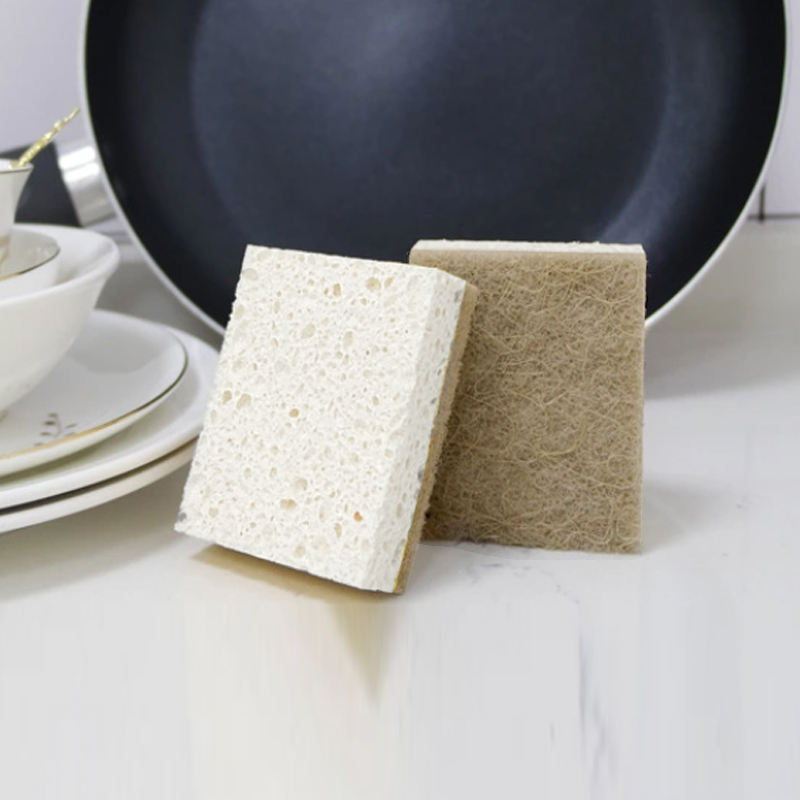 Custom Eco-friendly Coconut Complex Cellulose Sponge Natural Dish Cellulose Cleaning Kitchen Sponge Eco Sisal Scourer Pad