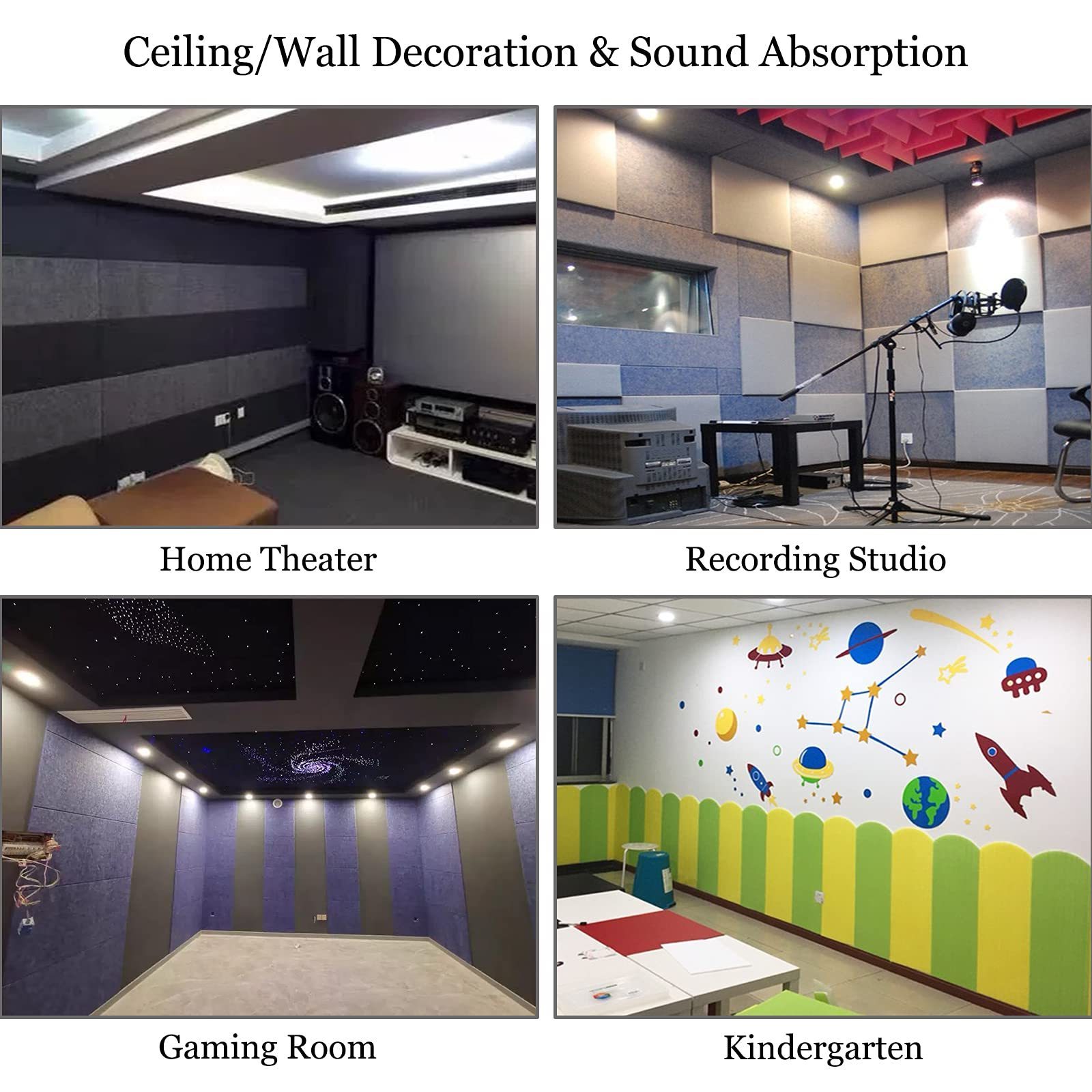 Self Adhesive Polyester Soundproofing Absorption Panel for Walls Ceilings Sound Insulation Panels Soundproof Studio Sound Panels