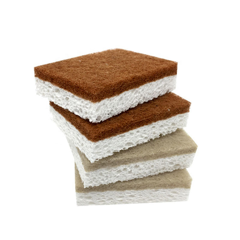 Custom Eco-friendly Coconut Complex Cellulose Sponge Natural Dish Cellulose Cleaning Kitchen Sponge Eco Sisal Scourer Pad