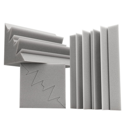 BONNO Gray Acoustic Foam Bass Trap Studio Foam Soundproof Padding Wall Panels Corner Block Finish for Studios Home and Theater