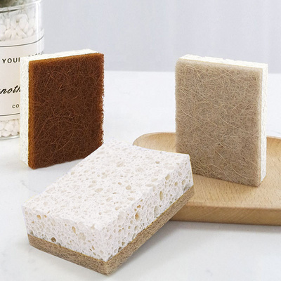 Custom Eco-friendly Coconut Complex Cellulose Sponge Natural Dish Cellulose Cleaning Kitchen Sponge Eco Sisal Scourer Pad