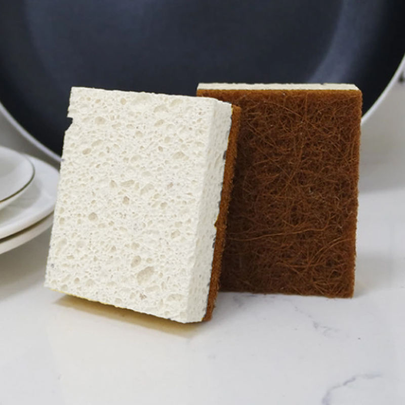 Custom Eco-friendly Coconut Complex Cellulose Sponge Natural Dish Cellulose Cleaning Kitchen Sponge Eco Sisal Scourer Pad