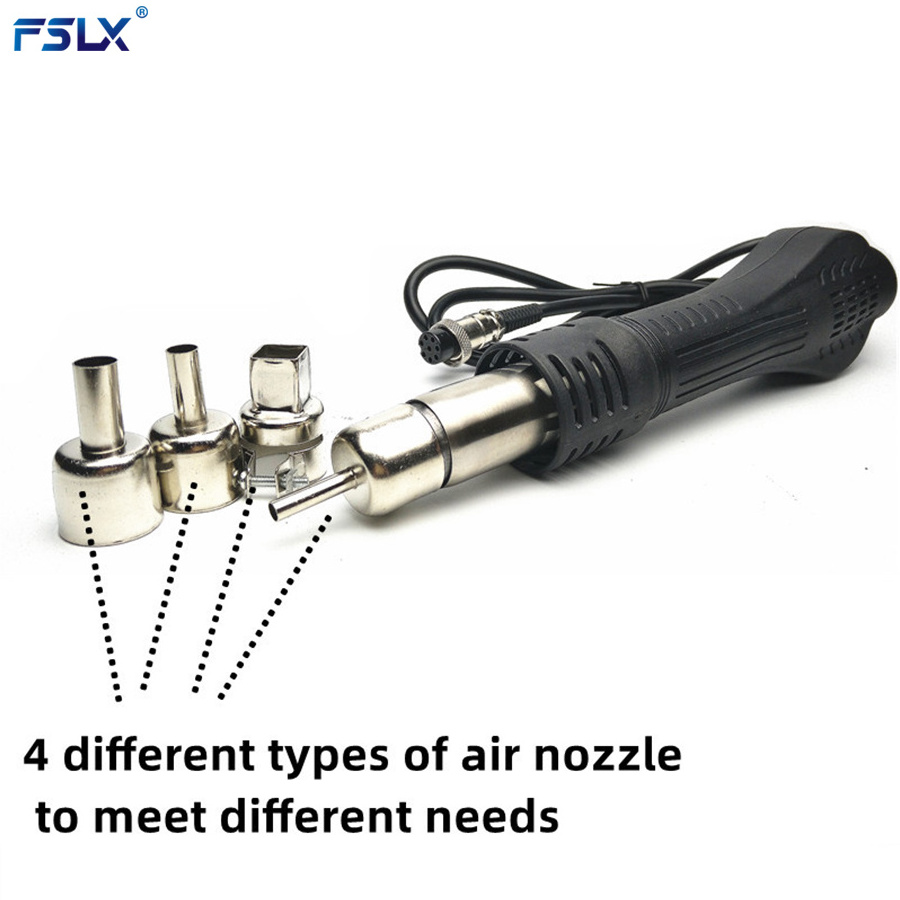 FSLX Electric Soldering Station Hot Air Heat Gun 750W Two-in-one Electric Soldering Iron Desoldering Welding Tools For Repairing