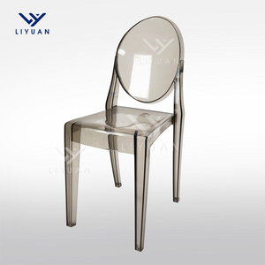 LIYUAN Modern Hotel Wedding Resin Clear Ghost Chair Transparent Plastic Acrylic Crystal Tiffany Chairs For Party Events