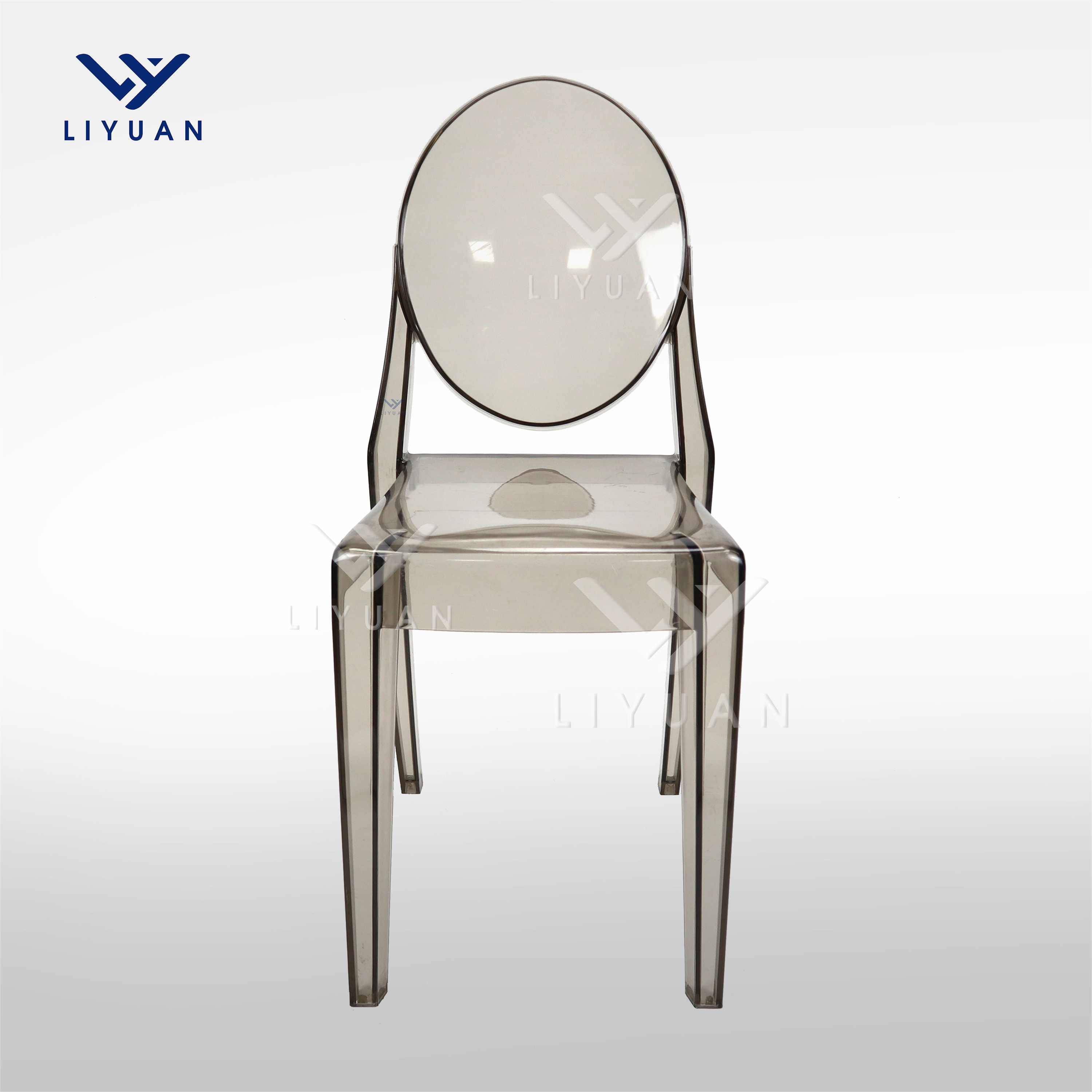 LIYUAN Modern Hotel Wedding Resin Clear Ghost Chair Transparent Plastic Acrylic Crystal Tiffany Chairs For Party Events