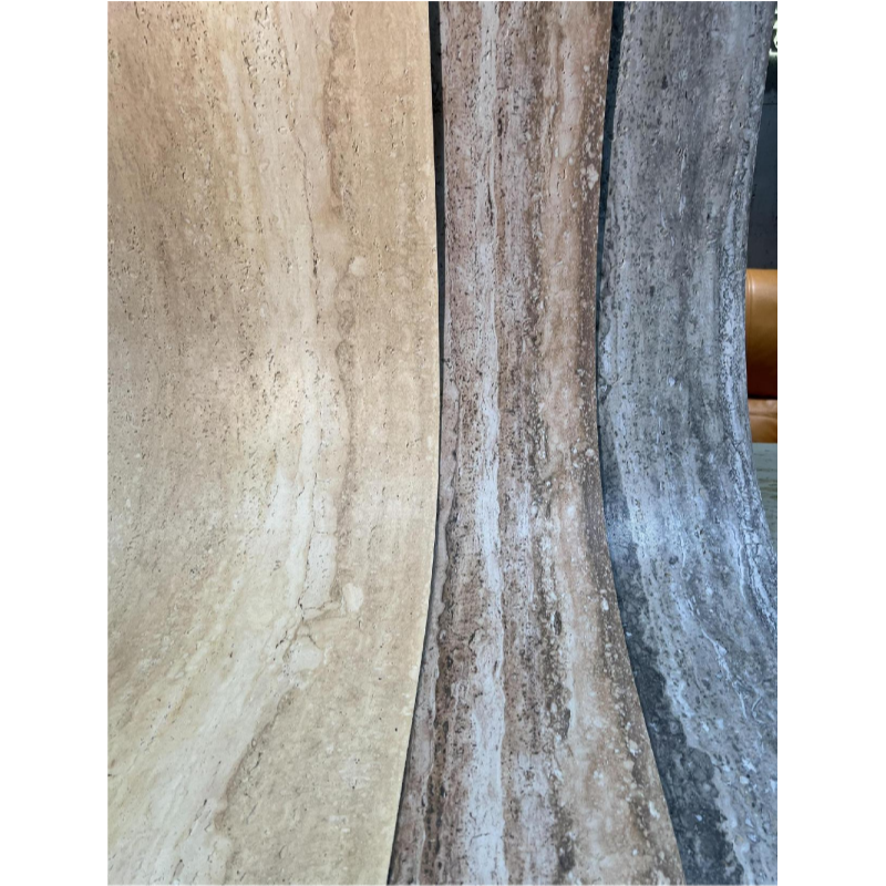 Hot Travertine Big Size Flexible Outdoor Wall Deco Stone Tile Building Material Polished Porcelain Grey Linear Travertine