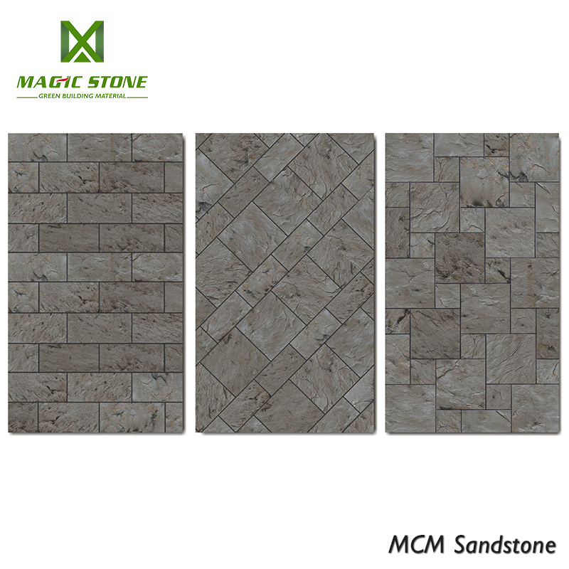 Eco-friendly 3D Effect MCM Flexi Cladding Natural Stone Tile Golden For Wall and Floor