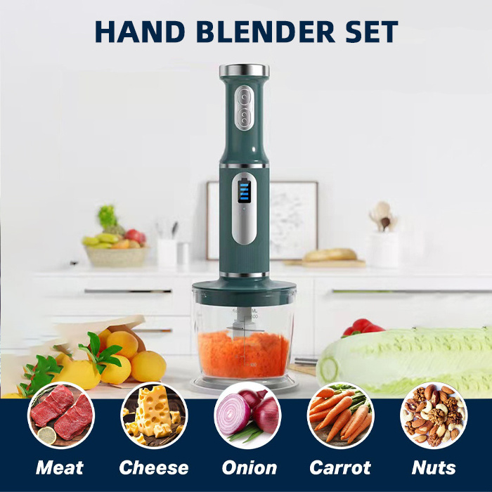 4-In-1 immersion blender 700ml juice cup stainless steel whisk 600ml chopper hand held usb smart food processor