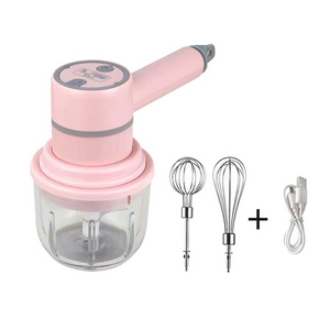 Garlic chopper portable usb rechargeable whisk cordless handheld egg beater cooking electric hand mixer for baking cake