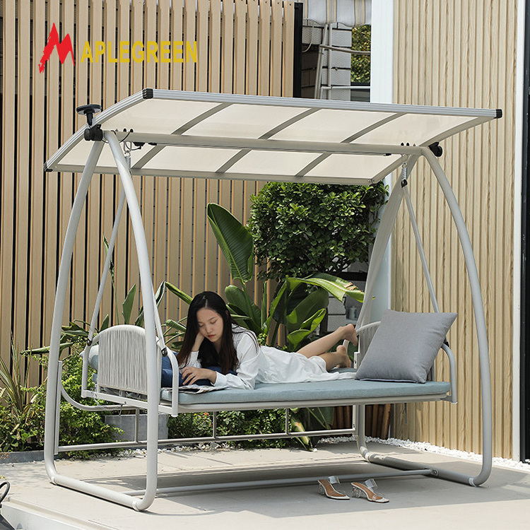 Modern outdoor kids hammock swings set three- seat aluminium hanging chair outdoor garden patio swing chair