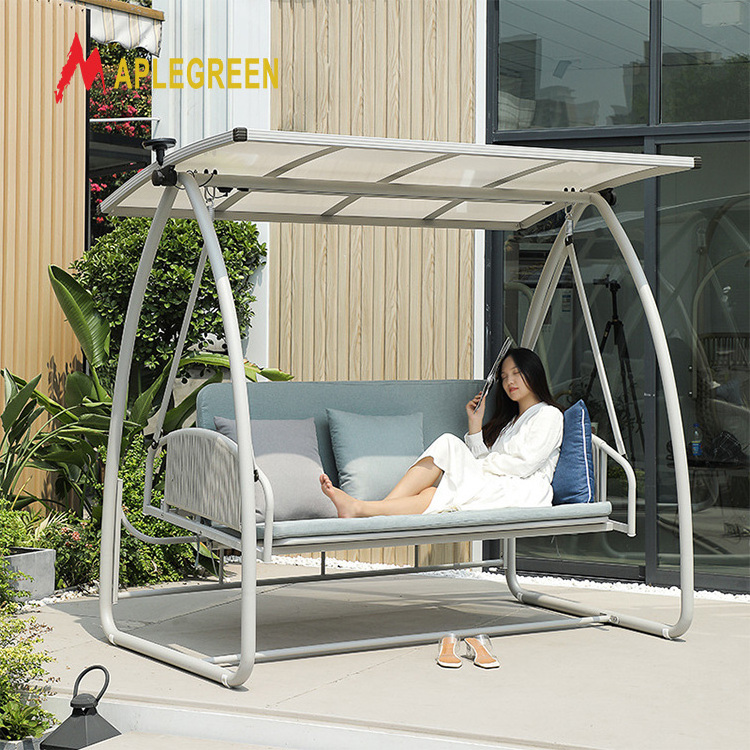 Modern outdoor kids hammock swings set three- seat aluminium hanging chair outdoor garden patio swing chair