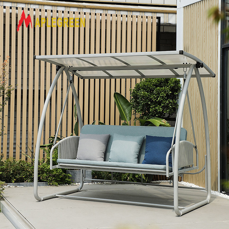 Modern outdoor kids hammock swings set three- seat aluminium hanging chair outdoor garden patio swing chair