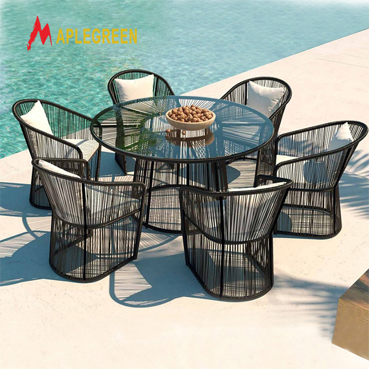 Garden outdoor leisure tables and chairs patio rattan tables and chairs balcony patio dining set