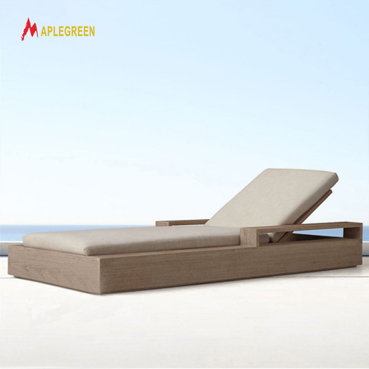 Luxury Outdoor Teak Sun Lounger for Swimming Pool and Beach All-Weather Wooden Furniture with 5 Years Warranty