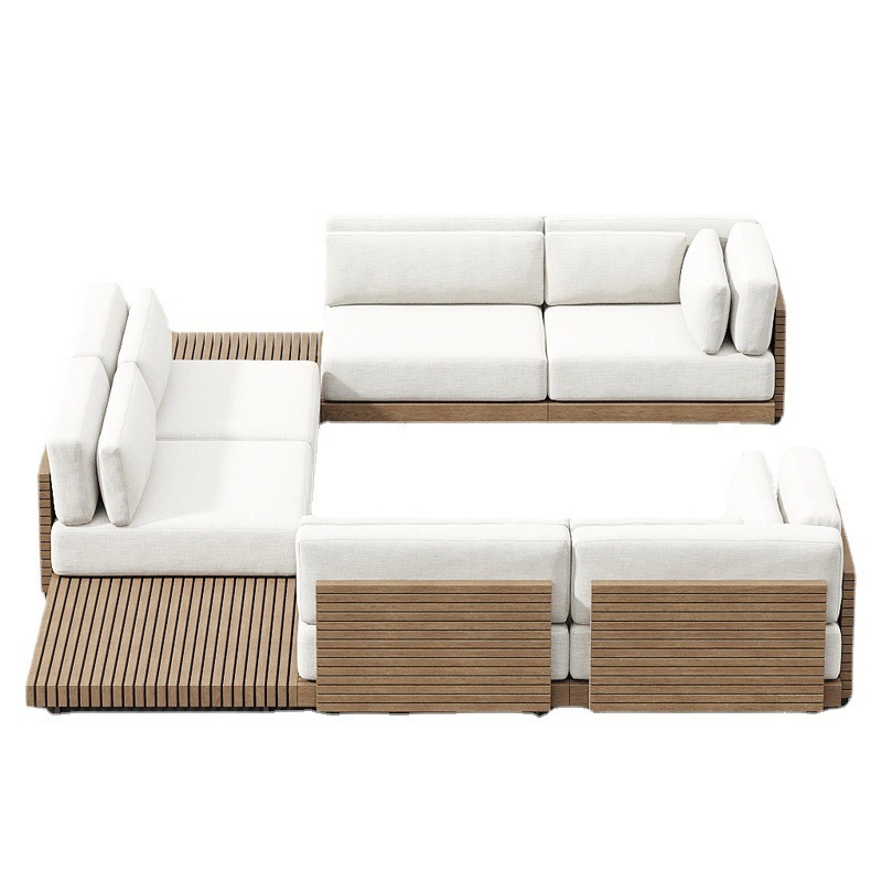 Luxury garden leisure sofa set aluminum frame outdoor patio furniture outdoor teak sofa set