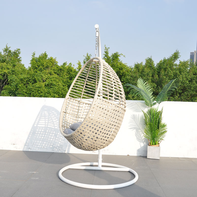 Custom High Quality Modern Leisure Garden Rocking Chair Outdoor Furniture Metal Egg Hanging Swing Chair