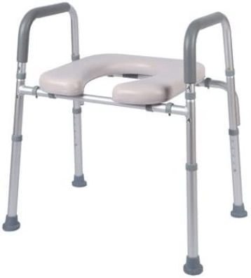 2-in-1 Adult Aluminum Toilet Stand Support Frame Raised Toilet Seat Commoder Chair for Elderly Healthcare Walker & Rollator