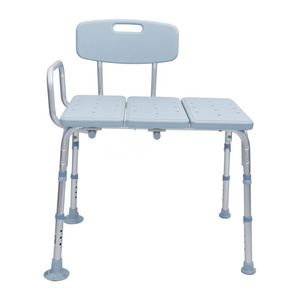 Transfer Bench For Bathtub, Height Adjustable Shower Bench with Backrest, Shower Seat Shower Chair Bath Chair for Elderly