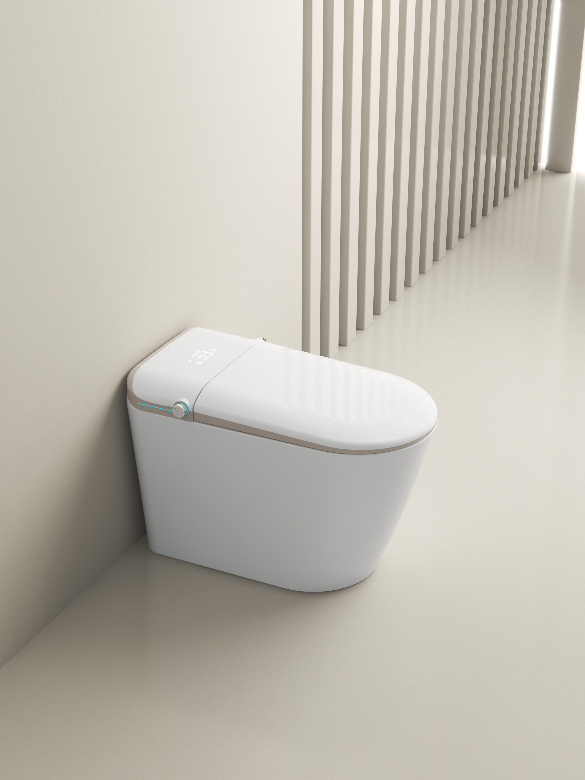 Floating Premium Wares One-Piece Smart Toilet With Warm Cover Seat