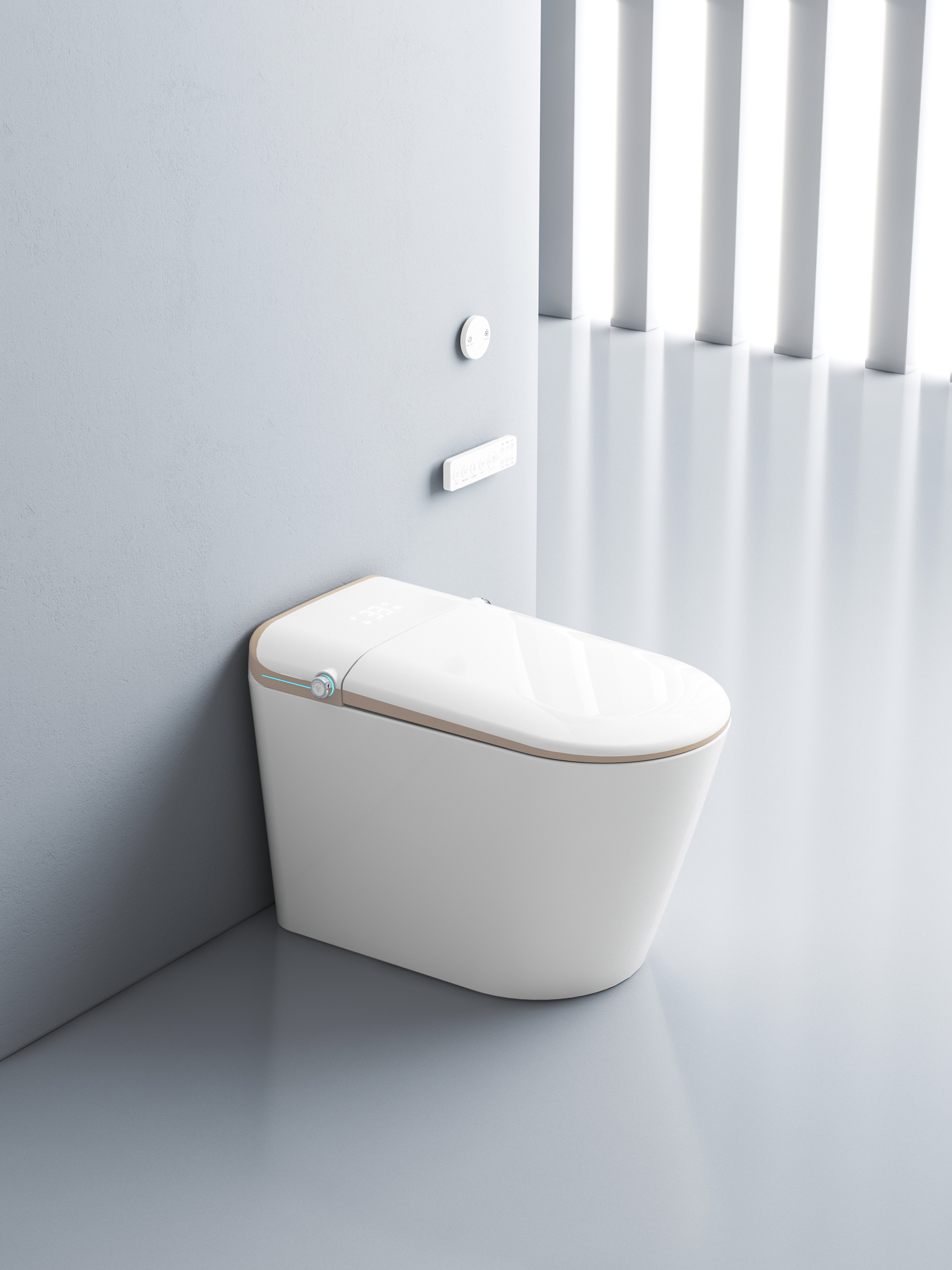 Floating Premium Wares One-Piece Smart Toilet With Warm Cover Seat