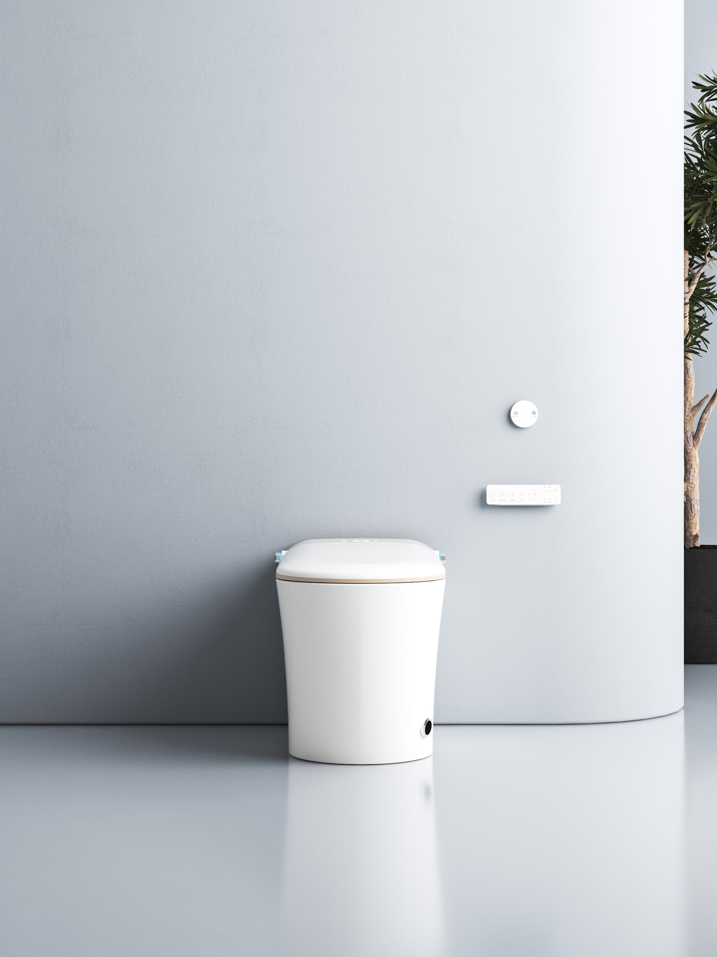 Floating Premium Wares One-Piece Smart Toilet With Warm Cover Seat