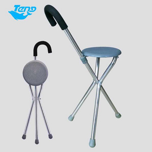 Hospital foldable medical aluminum walking stick cane adjustable disabled crutch walker with seat