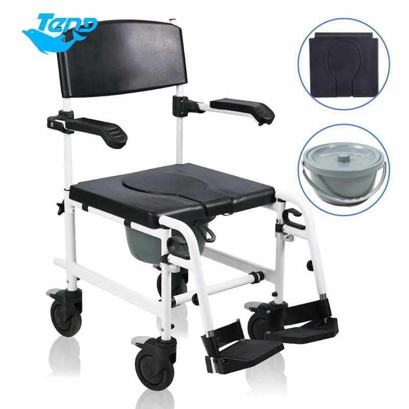 Commode disable foldable wheelchair folding  bathing lightweight steel wheelchairs  wheel chair toilet bedpan shower chairs