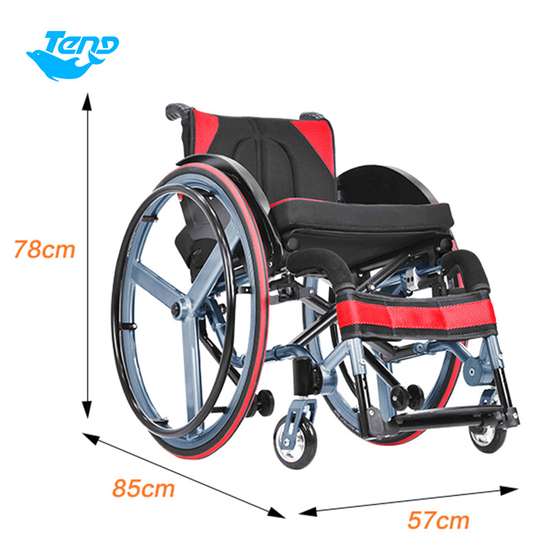 Sport Wheelchair Ultra Lightweight Leisure Portable Foldable Aluminum Manual Wheelchair For Sale