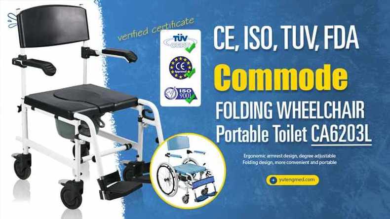 Commode disable foldable wheelchair folding  bathing lightweight steel wheelchairs  wheel chair toilet bedpan shower chairs