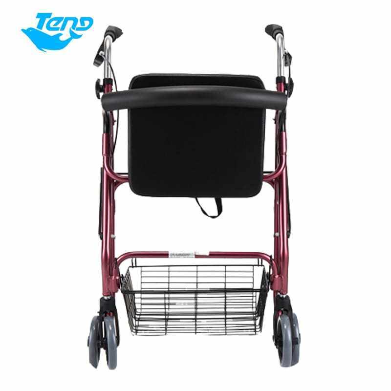 Manual patient aluminum lightweight folding adjustable chair handcycle walkers disabled foldable walker rollators with seat