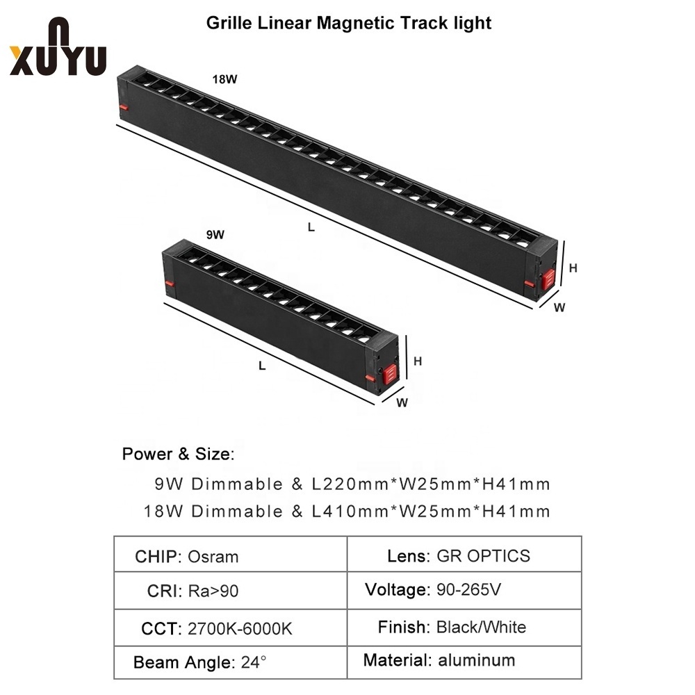 Hot Sale Mobile Phone Remote Control Magnetic LED Track Light TRACK Lights Spotlight Factory Supply Lighting System 7W/18W/30W