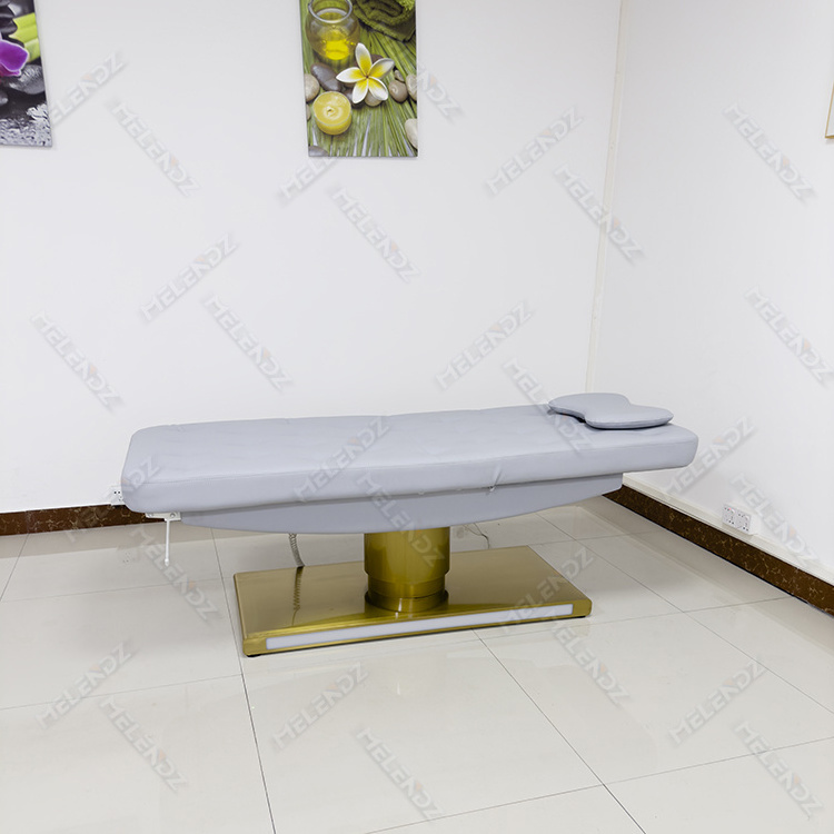 Aqua Jet Massage Tables  With Face Hole Solid Wooden Massage Bed In Bali Style Black And Gold Massage Bed