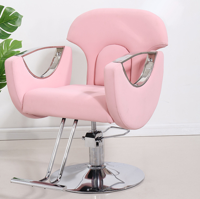 Pink Luxury Beauty Salon Equipment Cute Simple and Comfortable Salon Barber Chair