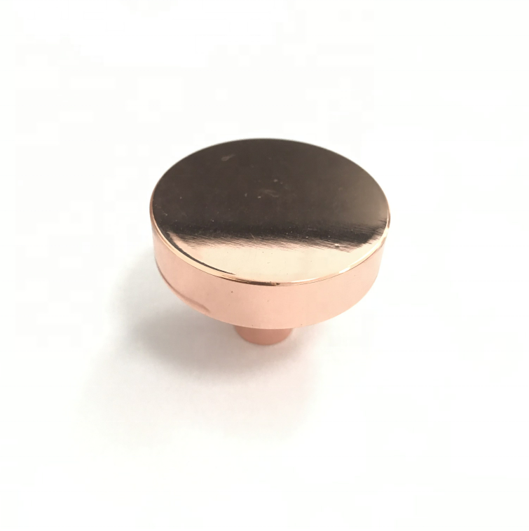 shiny rose gold copper aluminum kitchen round cupboard metal knob