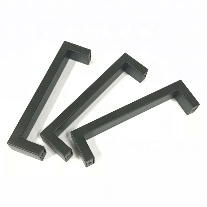 10*20mm width Stainless Steel 201 & 304 matt black color  kitchen cabinet Square Handle