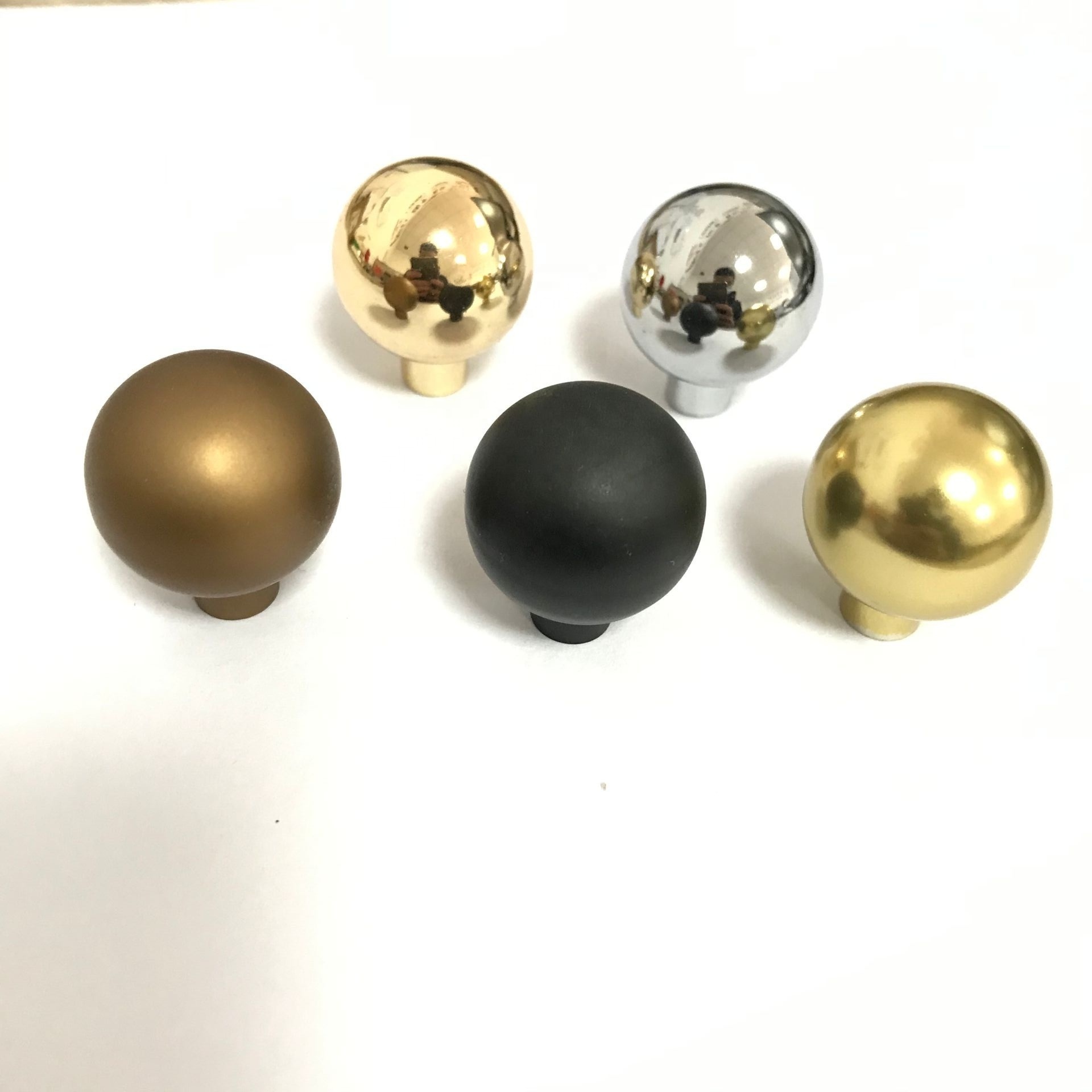 Aluminum Solid Round Ball Knobs Small Furniture Cabinet Door Drawer Dresser Zinc Pull Knob