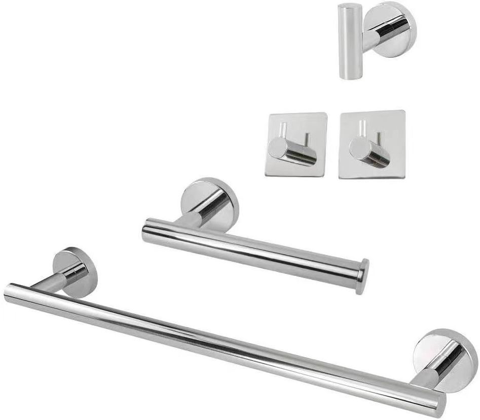 Bathroom Kitchen Hardware Five-Piece Set Black Brushed Stainless Steel Wall Mounted Towel Rack