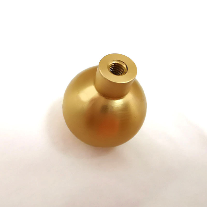 Modern and Elegant Aluminum Gold Single Hole spherical Cabinet Drawer Knobs