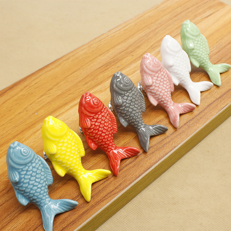 Furniture ceramic handle Bear animal European style modern simple cabinet drawer handle knob