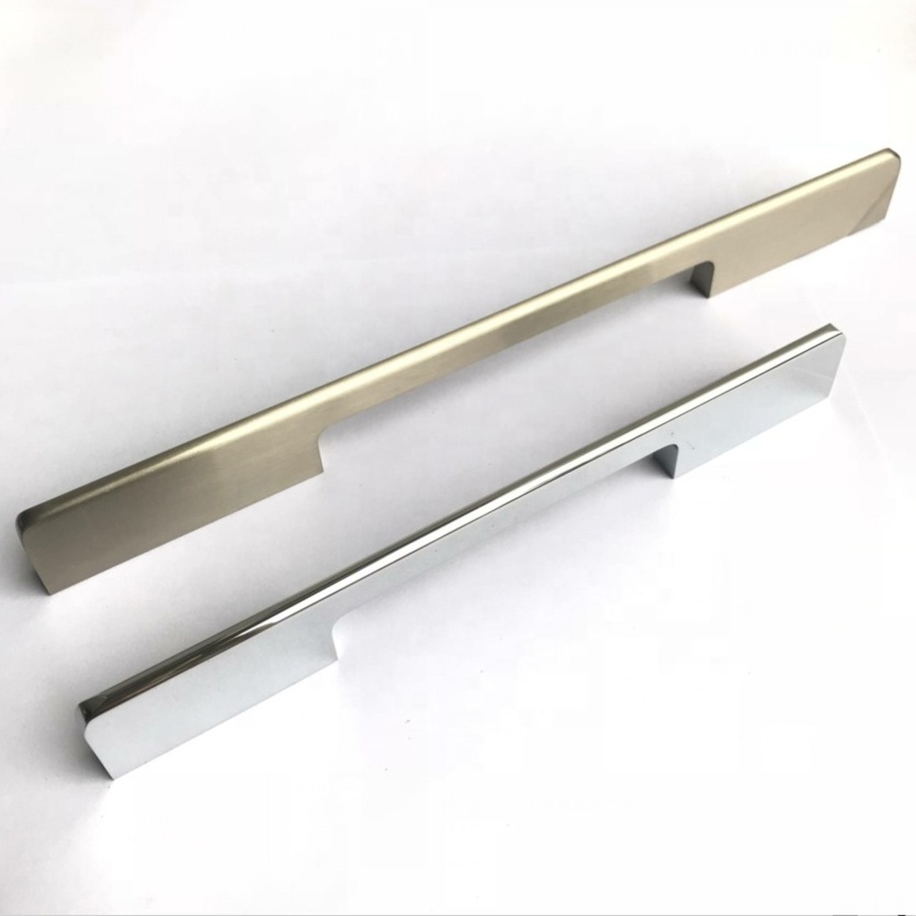 Meilv Brush nickel and chrome finishing aluminum CNC kitchen cabinet door pull handle