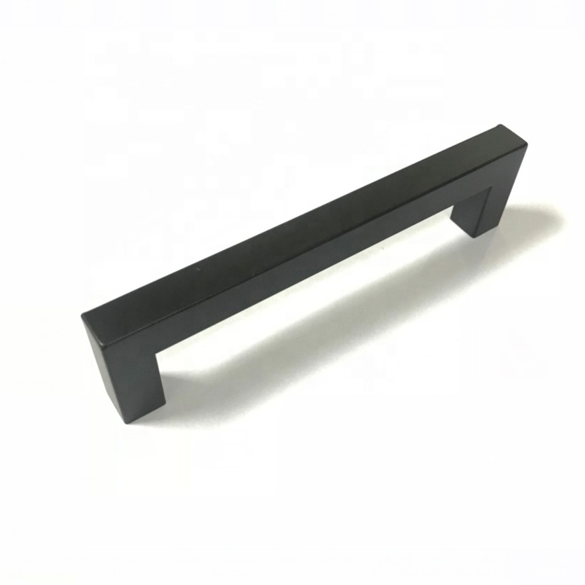 12x12mm Width Matt Black and Brush Stain 96mm 128mm Cabinet Hardware Square Furniture Drawer Stainless Steel Pull Handle