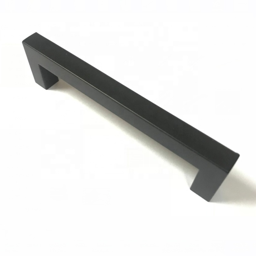 12x12mm Width Matt Black and Brush Stain 96mm 128mm Cabinet Hardware Square Furniture Drawer Stainless Steel Pull Handle