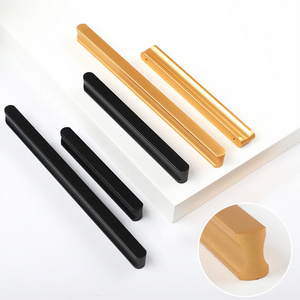 Aluminum Solid Kitchen Cabinet Handles Matte Black Handle and Pull for Bathroom Cabinets and Drawers