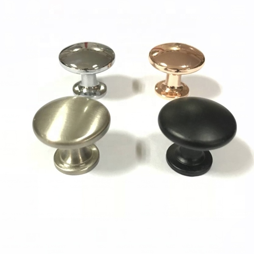 Black Brush Nickel Chrome Rose Gold Finishing Furniture Drawer Round Shape Cabinet Pull Knob