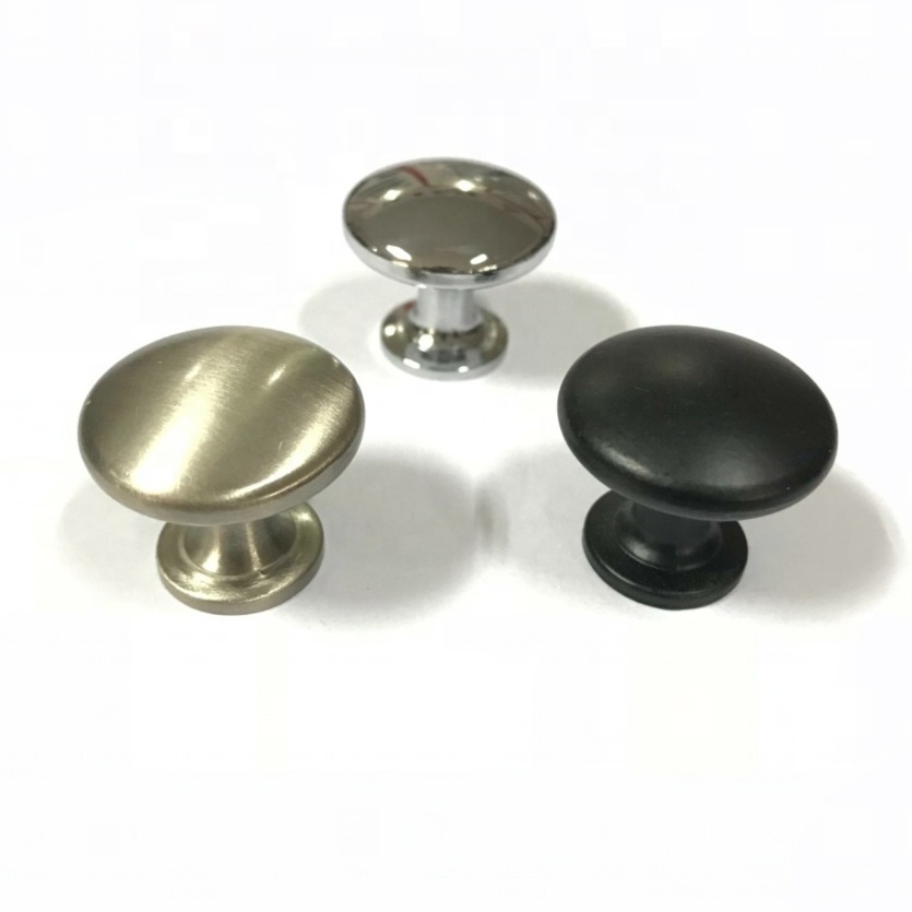 Black Brush Nickel Chrome Rose Gold Finishing Furniture Drawer Round Shape Cabinet Pull Knob