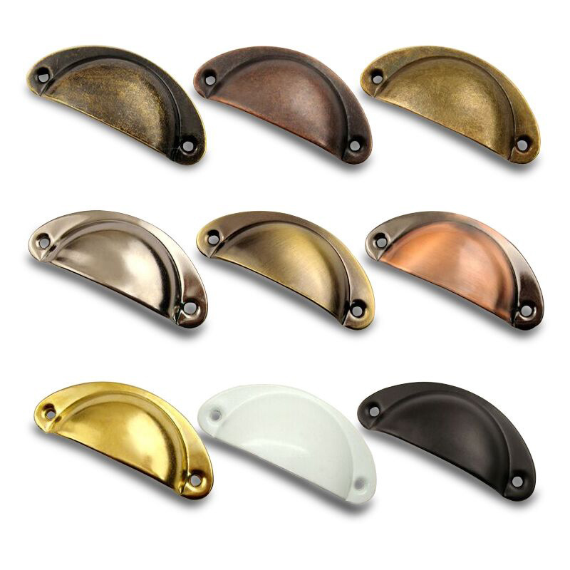 Furniture Handle Shell Variety Style Color Pull Filing Cabinet Handles Drawer Door Knobs Antique Brass Hardware