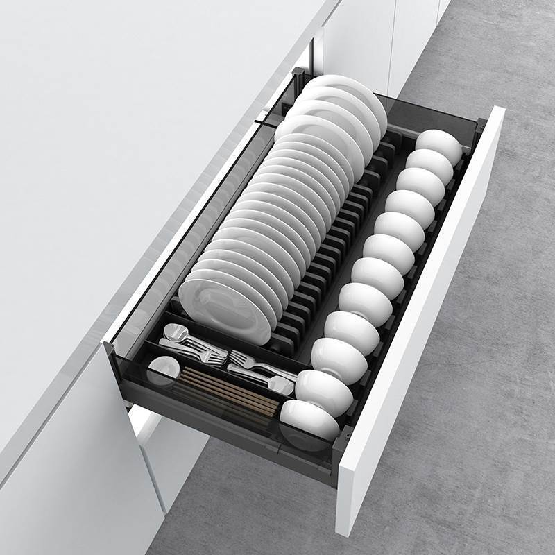 Cabinet Accessories Dish And Bowl Storage Basket Pull-out Dish Rack Sliding Basket Drawers