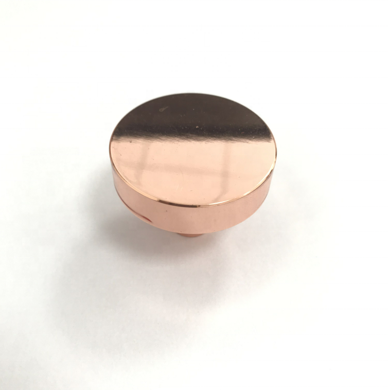 shiny rose gold copper aluminum kitchen round cupboard metal knob